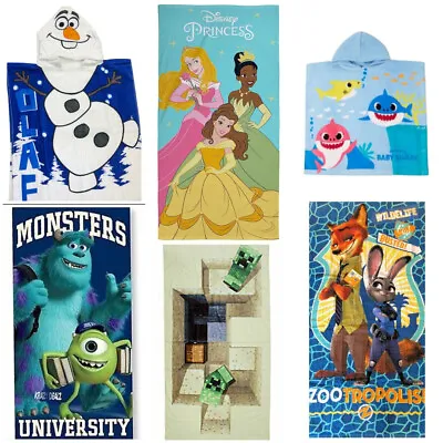 Character Beach Towels And Ponchos Princess Minecraft Disney Baby Shark • £5