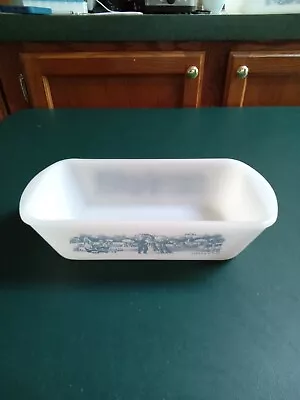 VTG Glasbake White Currier And Ives Loaf Pan • $5.60