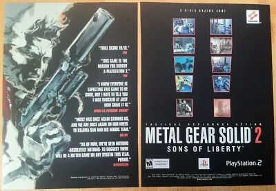 2002 Metal Gear Solid 2 Playstation 2 Print Ad/Poster Promo Art PS2 Original • $19.99