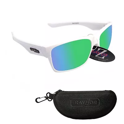 RayZor White Sports Wrap Sunglasses Uv400 Green Mirrored Lens RRP£49 (424) • £12.50