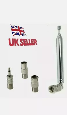 7 Section Telescopic Aerial & 3 Adapters DAB/ FM For Most Yamaha Tuners FREEPOST • £8.99