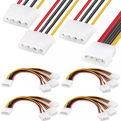 10 Pack LP4 Splitter LP4 Male To 3X 4 Pin Molex Female Power Adapter Cable 1 T • $18.11