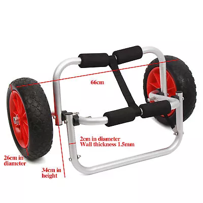 Kayak Canoe Trolley Dolly Cart Trailer Carrier Trolley Inflatable Wheel • £38.01