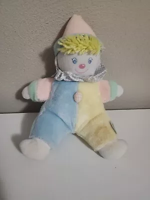 VTG Eden Baby Clown Wind Up Musical Plush Stuffed Animal Doll Pastel Works • $19.99