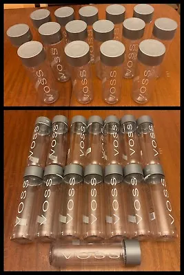 15 VOSS Water Bottles Plastic Gray Lids Crafts Storage EMPTY 500 Ml; 16.9 Ounces • $35.99