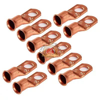 Copper Non-Insulated 4G Wire Gauge 5/16  Ring Terminals 10 Pcs • $37.59