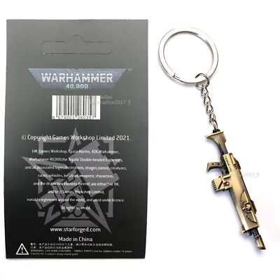 Warhammer 40k Astra Militarum Lasgun Key Chain Ring Buckle Cadian 8th Official • £20.05