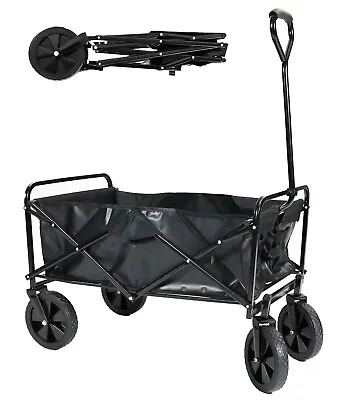 £69.95 • Buy Foldable FOLDING Trolley Beach Camping Festival Cart 4 Wheeled Wagon WITH COVER