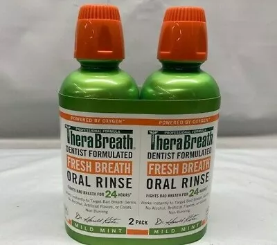 $16 • Buy 2 Pack TheraBreath Fresh Breath Oral Rinse, Mild Mint, 16oz, EXP. 05/2024 - NEW