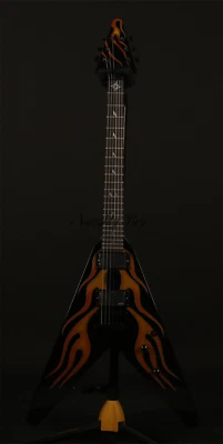 $285 • Buy Custom Flame Style Flying V Electric Guitar Rosewood Fretboard Black Hardware