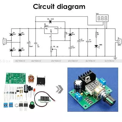 LM317 Digital Display Adjustable Regulated Power Supply Board Module DIY Kits • $5.54