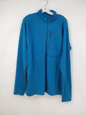 Patagonia Men's R1 Blue Fleece 1/4 Zip Mock Neck Pullover Jacket Size Large • $29