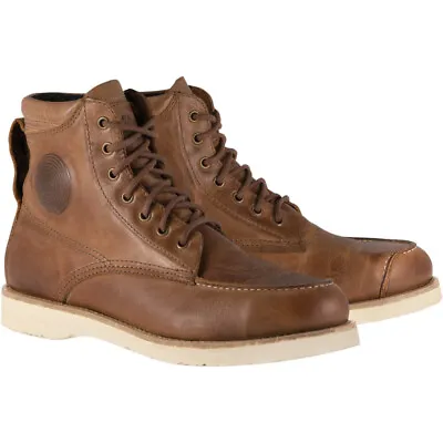 ALPINESTARS OSCAR MONTY Vintage-Look Leather Motorcycle Boots (Brwn) Choose Size • $80.55