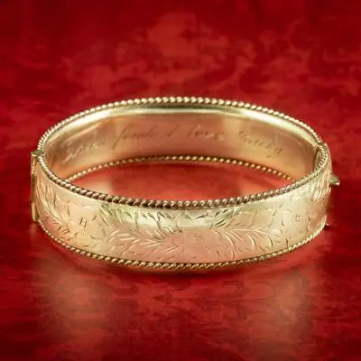 Vintage Forget Me Not Cuff Bangle Silver 9ct Rolled Gold • £225