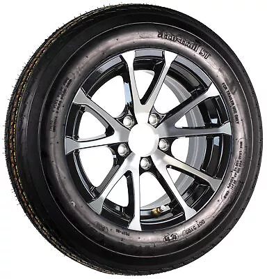 Trailer Tire On Aluminum Rim 4.80-12 480-12 4.80 X 12 LRC 5 Lug Black T07 Wheel • $86.97