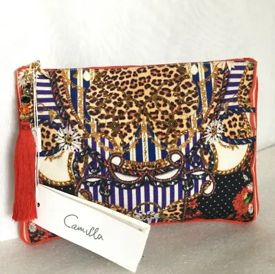 Large CAMILLA Canvas Zipped Pouch/Clutch Bag / Handbag • $89