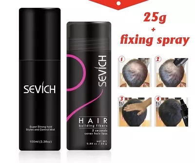 Sevich Hair Building Fibres Thickening Fibers Regain Loss Concealer Fixing Spray • £8.25