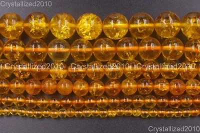 Colored Natural Crystal Quartz Rock Gemstone Round Beads 4mm 6mm 8mm 10mm 16  • £16.90