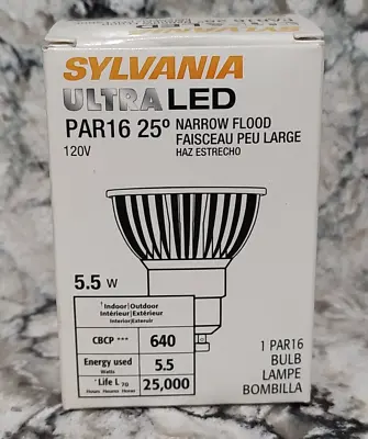 Sylvania Par16 Dimmable 25 Degree Narrow Flood Led Light Bulb - 5.5 Watt - 3000k • $12