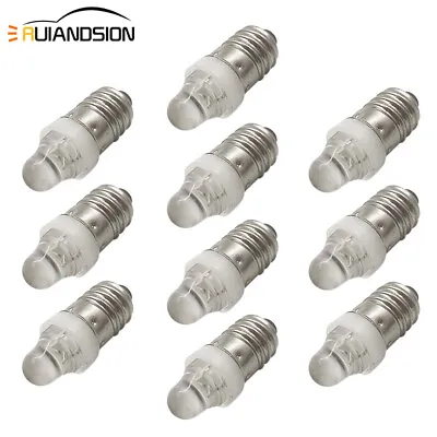 10pcs 12V Screw E10 DIP LED Auto Car Interior Light Bicycle Bike Bulb Lamp White • £12.99