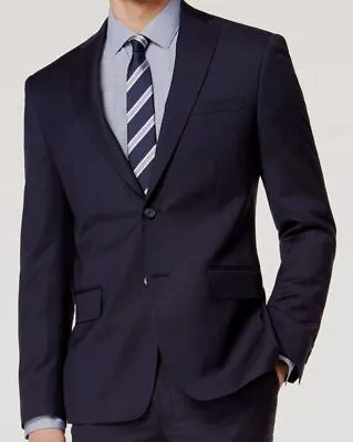 $525 DKNY Men's Blue Pinstripe Modern-Fit Wool Sport Coat Suit Jacket Size 46R • $147.58