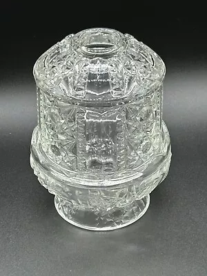 Vintage Indiana Glass -  Stars And Bars Crystal Fairy Lamp • $14.99