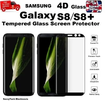 For Samsung Galaxy S8 S8 Plus 4D Curved Full Tempered Glass LCD Screen Protector • £2.99