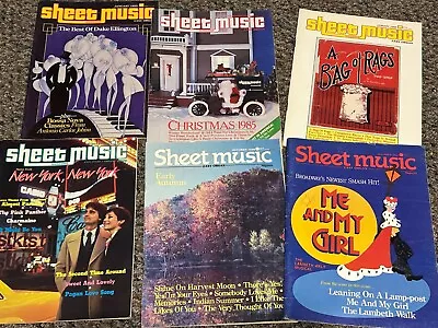 Vintage SHEET MUSIC MAGAZINE LOT 6 Magazines 1985-1986 Easy Organ Piano Guitar • $12.99