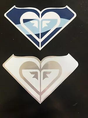 Roxy Logo Sticker Set- Blue Wave & Silver/White - Authentic -4”- Surf Snow Decal • $4.50