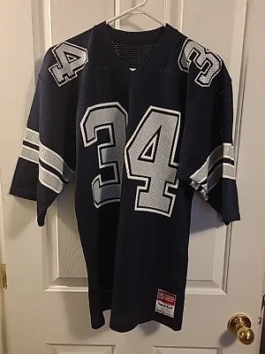 Vintage 80s Dallas Cowboys 34 Herschel Walker Blue Sand Knit Jersey  Size M • $35