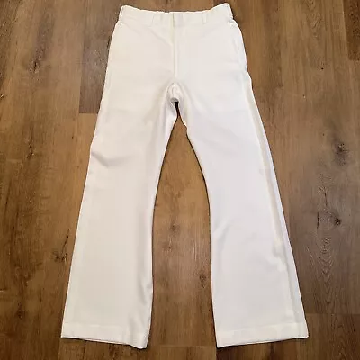 Bell Bottom Pants Mens 32 32 Disco White Polyester Wide Flare Leg Vtg 60s 70s • $74.99