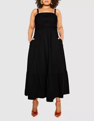 CITY CHIC Juniper Maxi Dress In Black Plus Size XS / 14 NWT [RRP $139.95] • $50