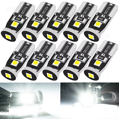 10X T10 LED White Car Interior Light Parker Bulb Wedge Globe 6000K White 12V SMD • $14.99