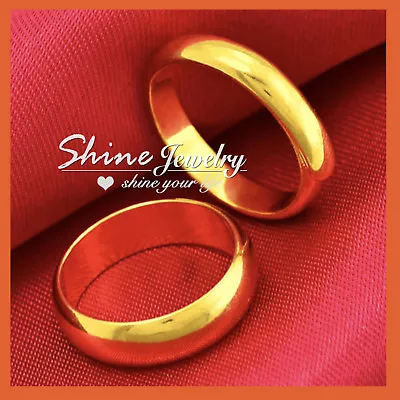 24k Gold Gf Mens Ladies Solid Wedding Band Anniversary Engagement Eternity Ring • $6.99