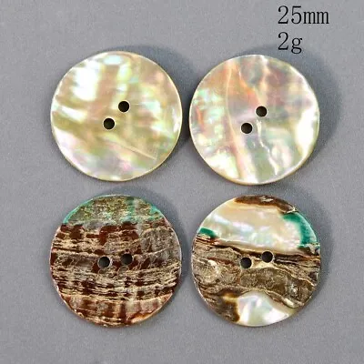 10PCS 17/20/25mm Real Abalone Shell Button 2 Hole Embellishment For Clothing  • $9.90