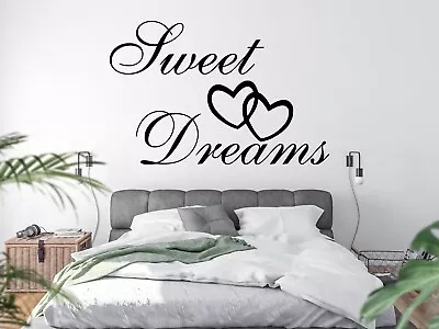 Sweet Dreams Wall Sticker Bedroom Quotes Love Removable Home Decals Vinyl DIY • £18.89