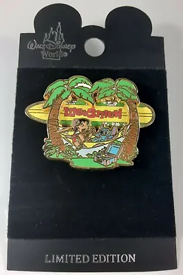 Disney Lilo & Stitch Hammock Palm Trees Surfboard 3D WDW 2003 LE Pin • $18.95