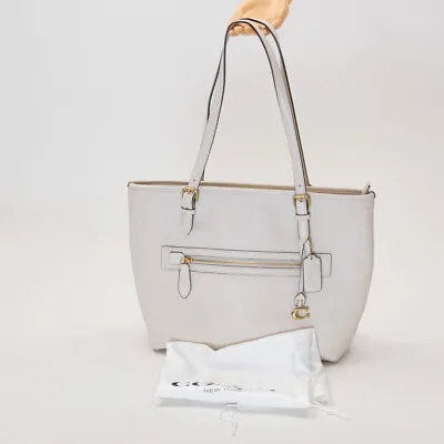 COACH Polished Pebble Leather Taylor Tote Chalk 220123 • $162.50