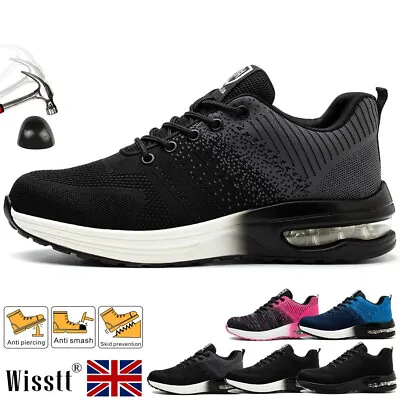 £27.99 • Buy Women's Lace Up Safety Shoes Steel Toe Cap Trainers Work Boots Hiking Ladies Air