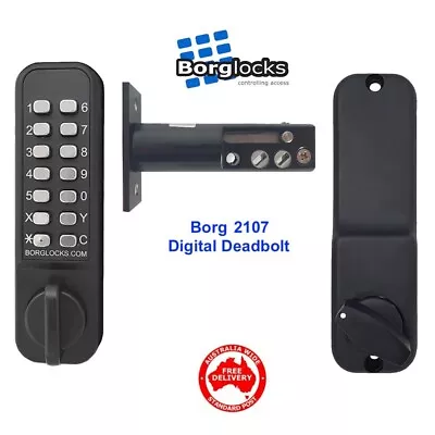 Borg Digital Deadbolt 2107 -Push Button-Marine Grade-Free Postage • $255