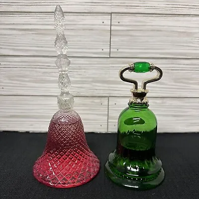 Vintage Avon Perfume Glass Bell Bottles Lot Of 2 Roses Roses Rosepoint EPC • $12.99