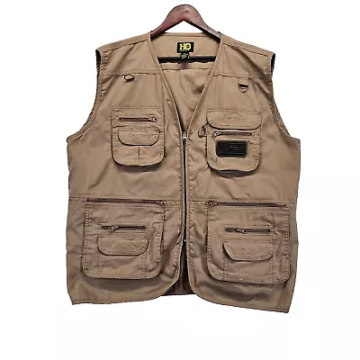 HQ ISSUE Utility Vest Tactical Fishing Photographer Cargo Safari Brown Mens 2XL • $29.99