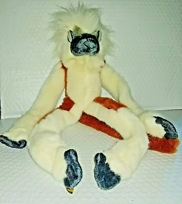 Wild Republic MONKEY White Brown Gray Soft 18in Plush 1999 Hands Fasten To Hang • $15.99