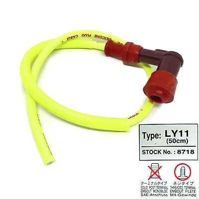 MF0807 - Cable Spark Plug Silicone Yellow NGK Racing Pipette Vespa 125 150 200 • $103.76