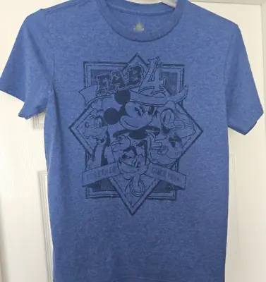Disney Store Mickey & Friends Fab 4 Heathered Blue Men's Small Shirt Goofy Pluto • $6