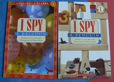 2 Scholastic Level 1 Readers: I SPY: A Balloon & A Penguin NICE PBs • $4