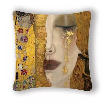 New ART Home Decor Sofa PILLOW Case Collection KLIMT-Freya GOLD TEARS 18x18  • £7.19