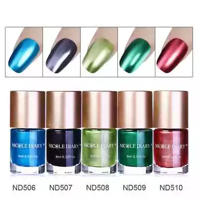 9ml Metallic Gel Nail Polish Mirror Effect Shiny Metal Varnish NICOLE DIARY • $9.89