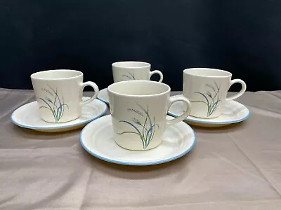 Corelle  COASTAL BREEZE  Corning ~ Set Of 4 ~ Cups & Saucers ~ 3 1/8  Tall • $19.99