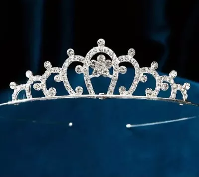 Elegant Sparkly Crystal Adult Tiara Crown Wedding Prom Queen Or Bride Wear BNIP. • £8.99